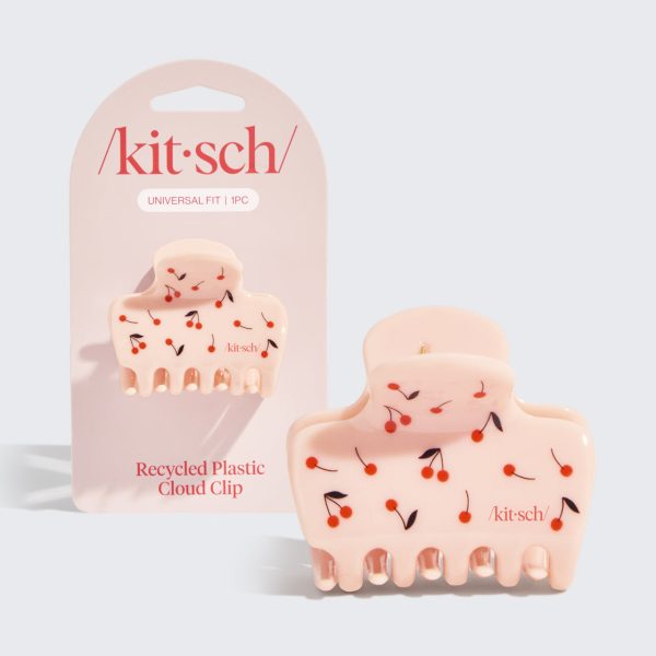 Cherry Print Cloud Claw Clip - Medium