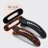 Black & Tort Flat Lay Claw Clips 2pc Set
