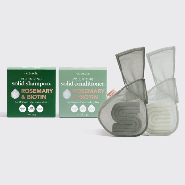 Rosemary & Biotin Shampoo & Conditioner Combo + Bar Saver Bags Bundle